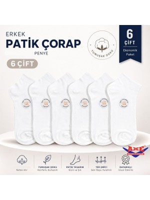 Axe Sportswear Erkek Siyah 6'lı Penye Patik Çorap