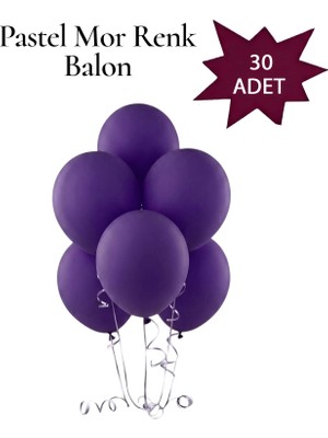 Lotus Party Pastel Mor Renk Balon - Mor Renk Balon 30 Adet