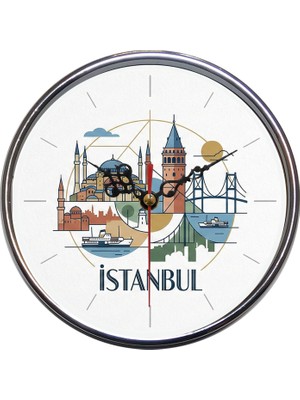 Bsb Istanbul Temalı Duvar Saati 16CM A1534