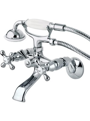 Kingston Brass KS265C Pençe Ayaklı Duvara Monte Küvet Musluğu, Cilalı Krom