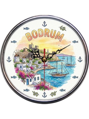 Bsb Bodrum Temalı Duvar Saati 16CM B1011