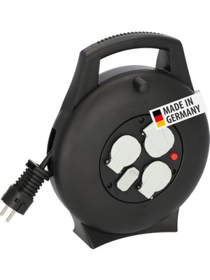 Brennenstuhl Vario Line 2 USB Iq Hızlı Şarj Özellikli 3 Soketli Kaçak ve Ani Isınma Sigorta Şalterli 10 Metre Makaralı Kablo