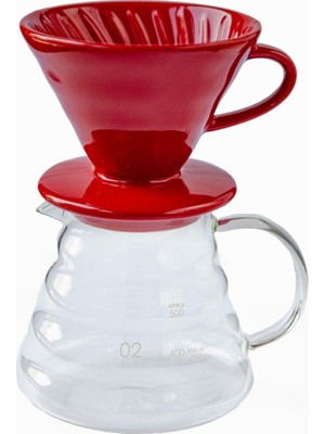 Empressco V60 Kahve Demleme Seti, Seramik ve Cam Karaf, 600 Ml, Şık ve Pratik