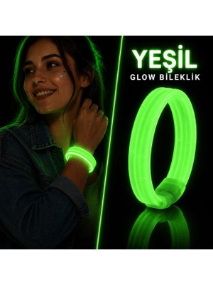 Nargo Yeşil Kalın Glow Bileklik – Kırılarak Yanan Parti ve Festival Bilekliği