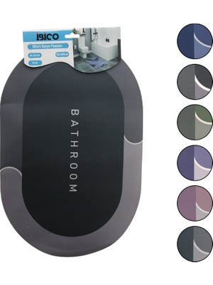 Nargo Oval - Mat Renkler   38X58CM   Su Emici - Sihirli  Banyo Paspası  Elastik