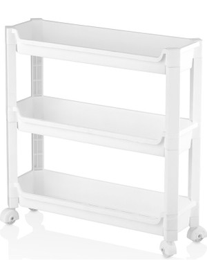 Nargo Rafty 3 Katlı Tekerlekli Sepet Organizer Düzenleyici Raf Ünitesi 465X145X480MM