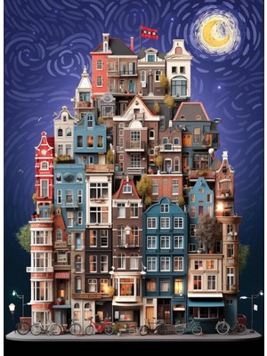 Anatolian Puzzle - Amsterdam Starry Night / 1000 Parça Puzzle, #1183