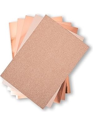 Sizzix Rose Gold Surfacez Zengin Kart Stoğu, 20X29 Cm, 50'li Paket