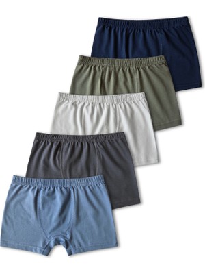 Panfilia %95 Pamuklu Erkek Çocuk Likralı Penye Boxer 5'li Set / Külot / Iç Çamaşır