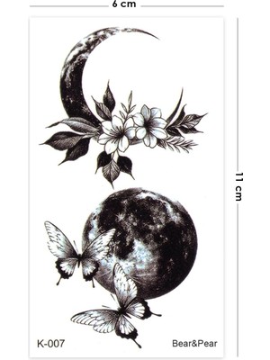 Bearpear Renkli Minimal Kelebek Dövmesi, Geçici Dövme Tattoo