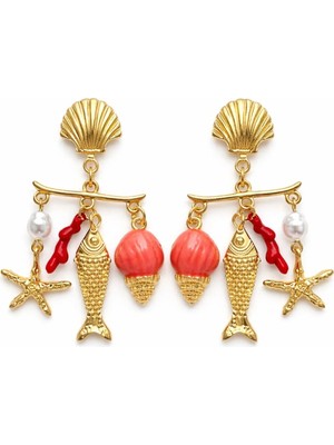 Charmlucky Balık Charm Küpe