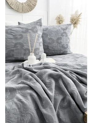 Colezium Şaheser Home Collection Yatak Örtüsü Çift Kişilik It Antrasit
