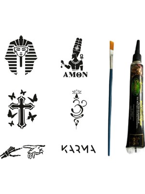 Farklı Inançlar Tüp Kına ve Fırça Hediyeli Tattoo Geçici Dövme Seti