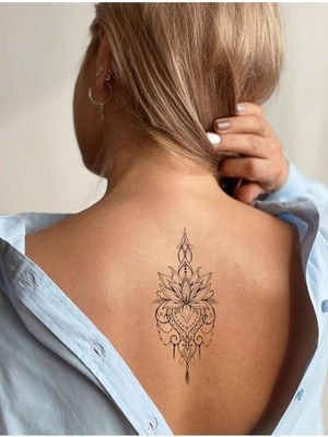 Bearpear Mandala Desenli Lotus Geçici Dövme, Kadın Geçici Dövme, Mandala Tattoo