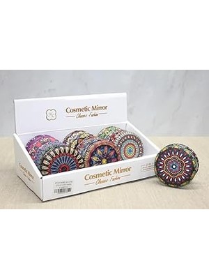 Taşlı Yuvarlak El Aynası Kalın Model 3