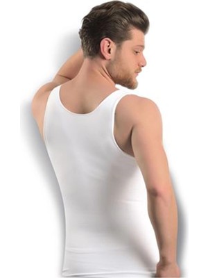 Wintoup #korse Fit Görünüm Veren Esnek Mikrofiber Kumaş Likralı Beyaz Erkek Dikişsiz Vücut Toparlayıcı Korse