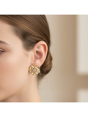 Xuping Jewelry Stil Incisi/xupıng Jewelry Bombeli Çiçek Küpe