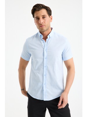 JACK CARISMA Kısa Kol Flam Keten %100 Pamuk Slim Fit Erkek Gömlek