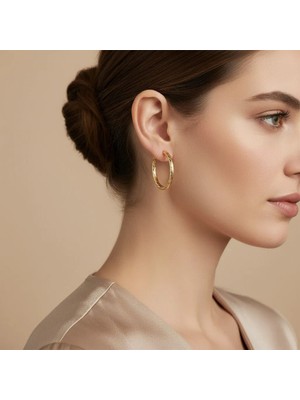 Xuping Jewelry Stil Incisi/xupıng Jewelry Dalgalı Halka Model Küpe