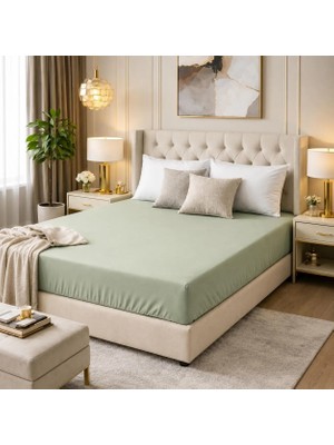 Bella Home Premium Kalite Çift Kişilik Lastikli Çarşaf - 100% Organik Pamuk