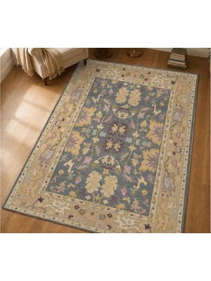 Vivense Vintage Bahçe Dokulu Dokuma Taban Halı, 692 Yng 80X200 cm