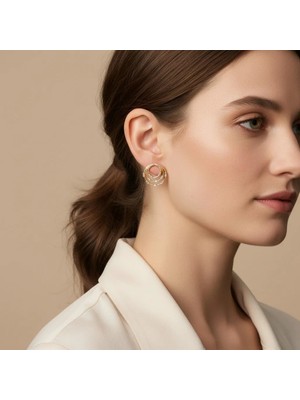 Xuping Jewelry Stil Incisi/xupıng Jewelry Ayışığı Zirkon Taşlı Küpe