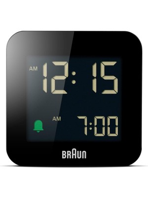 Braun Dijital Seyahat Çalar Saati, Erteleme Fonksiyonlu, Kompakt Boyut, Negatif LCD Ekran, Hızlı Ayarlama Fonksiyonu, Siyah Crescendo Alarmı, Model BC08B