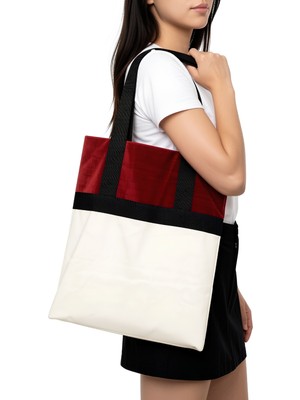Milerist Renk Geçişli Tote Çanta (Bordo)