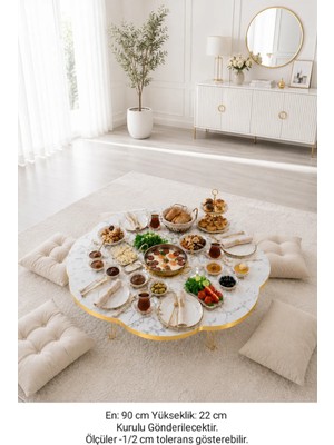 Papatya Yer Sofrası Gold Detaylı