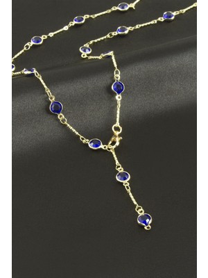 Kristal Taşlı Y Kolye