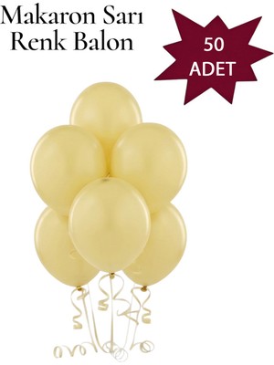 Lotus Party Makaron Sarı Balon - 50 Adet Bebe Sarı Balon