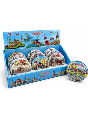 Marsilyan Taşlı Istanbul Temalı Ince El Aynası