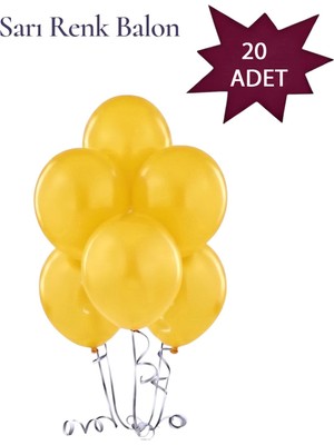 Lotus Party Pastel Sarı Renk Balon - Sarı Renk Balon 20 Adet