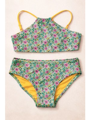 Kız Çocuk Sea La Vie Çiçekli Bikini Takımı Yeşil