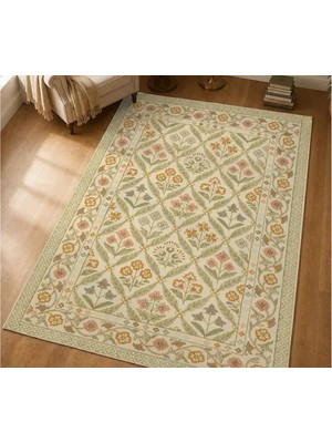 Vivense Çiçek Tablosu Dokulu Dokuma Taban Halı, 689 Yng 120X180 cm