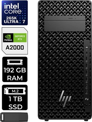 Hp Z2 G1I Core Ultra 7 265K Rtx 2000 Ada 16GB 192GB Ram 1tb SSD WIN11 Pro A2KR1ESPN440 Masaüstü Iş Istasyonu + Per4 USB Bellek