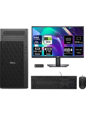 Dell Pro Max T2 Core Ultra 7 265K Rtx 5070 12GB 192GB Ram 2tb SSD 23.8" Fhd Freedos FCT22505P633 Masaüstü Iş Istasyonu + Per4 USB Bellek