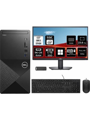 Dell Vostro 3030MT Core I3 12100 96GB Ram 4tb SSD 23.8" Fhd WIN11 Pro N6001VDT3030MTP660 Masaüstü Bilgisayar + Per4 USB Bellek