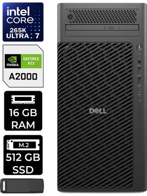 Dell Pro Max T2 Core Ultra 7 265K Rtx 2000 Ada 16GB 16GB Ram 512GB SSD WIN11 Pro FCT22507P397 Masaüstü Iş Istasyonu + Per4 USB Bellek