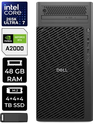 Dell Pro Max T2 Core Ultra 7 265K Rtx 2000 Ada 16GB 48GB Ram 12TB SSD Freedos FCT22507P318 Masaüstü Iş Istasyonu + Per4 USB Bellek