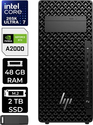 Hp Z2 G1I Core Ultra 7 265K Rtx 2000 Ada 16GB 48GB Ram 2tb SSD Freedos A2KR1ESPN315 Masaüstü Iş Istasyonu + Per4 USB Bellek