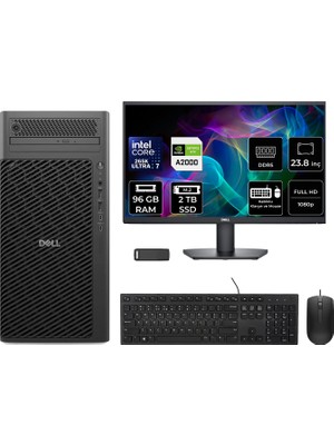 Dell Pro Max T2 Core Ultra 7 265K Rtx 2000 Ada 16GB 96GB Ram 2tb SSD 23.8" Fhd Freedos FCT22507P615 Masaüstü Iş Istasyonu + Per4 USB Bellek