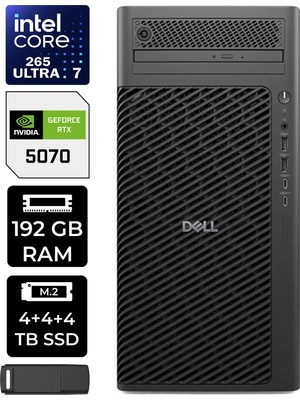 Dell Pro Max T2 Core Ultra 7 265 Rtx 5070 12GB 192GB Ram 12TB SSD WIN11 Home FCT2250416P396 Masaüstü Iş Istasyonu + Per4 USB Bellek