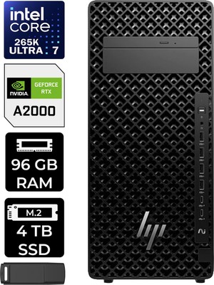 Hp Z2 G1I Core Ultra 7 265K Rtx 2000 Ada 16GB 96GB Ram 4tb SSD Freedos A2KR1ESPN328 Masaüstü Iş Istasyonu + Per4 USB Bellek
