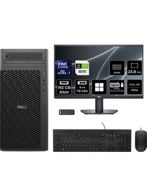 Dell Pro Max T2 Core Ultra 7 265 Rtx 5070 12GB 192GB Ram 4tb SSD + 4tb SSD 23.8" Fhd WIN11 Home FCT2250416P683 Masaüstü Iş Istasyonu + Per4 USB Bellek