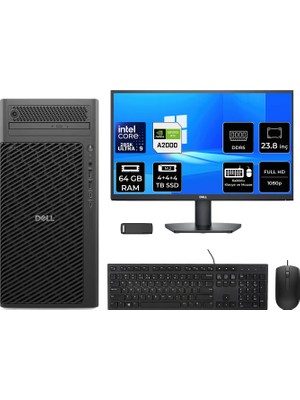 Dell Pro Max T2 Core Ultra 9 285K Rtx 2000 Ada 16GB 64GB Ram 12TB SSD 23.8" Fhd Freedos FCT225011P612 Masaüstü Iş Istasyonu + Per4 USB Bellek