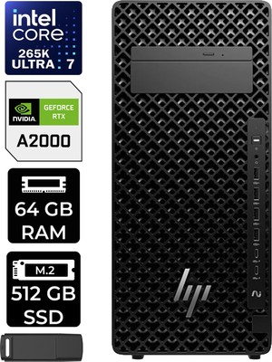 Hp Z2 G1I Core Ultra 7 265K Rtx 2000 Ada 16GB 64GB Ram 512GB SSD WIN11 Pro A2KR1ESPN415 Masaüstü Iş Istasyonu + Per4 USB Bellek