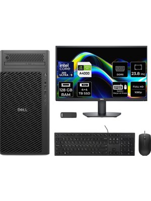 Dell Pro Max T2 Core Ultra 9 285 Rtx 4000 Ada 20GB 128GB Ram 4tb SSD + 4tb SSD 23.8" Fhd Freedos FCT225012P623 Masaüstü Iş Istasyonu + Per4 USB Bellek