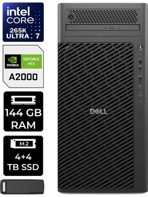 Dell Pro Max T2 Core Ultra 7 265K Rtx 2000 Ada 16GB 144GB Ram 4tb SSD + 4tb SSD WIN11 Home FCT22507P389 Masaüstü Iş Istasyonu + Per4 USB Bellek