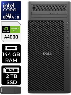 Dell Pro Max T2 Core Ultra 9 285 Rtx 4000 Ada 20GB 144GB Ram 2tb SSD WIN11 Home FCT225012P387 Masaüstü Iş Istasyonu + Per4 USB Bellek